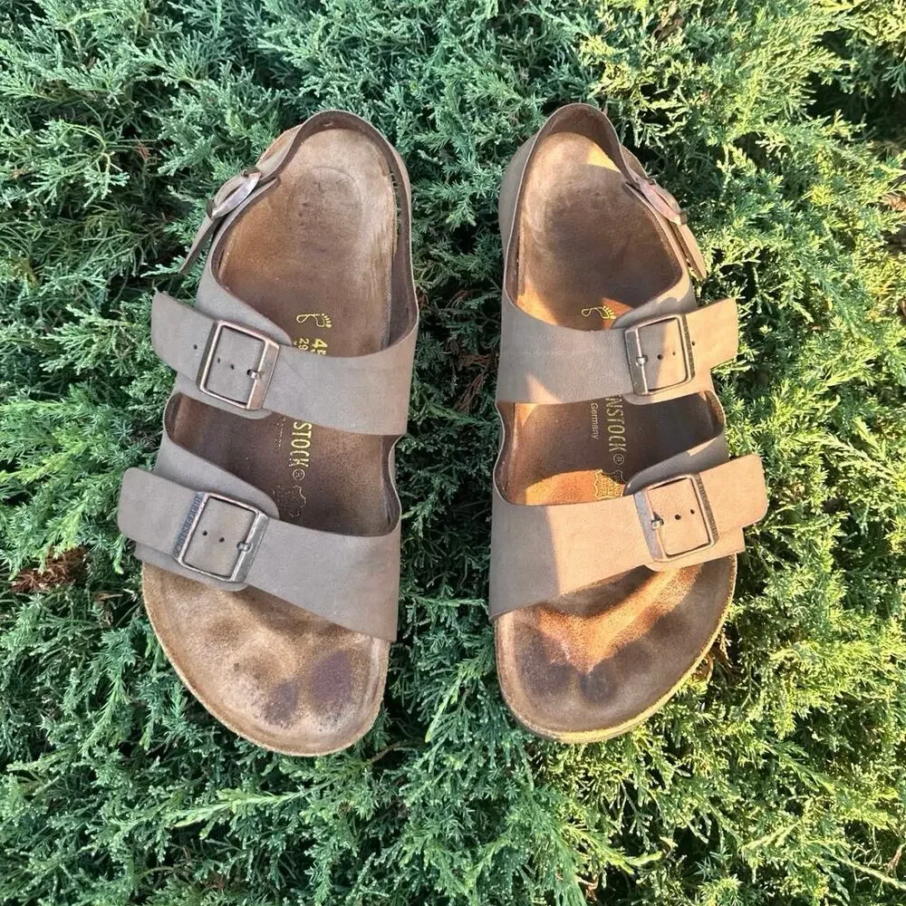 Birkenstock Milano Men’s Leather Sandals Size‎ 45 US M12 Mocha
